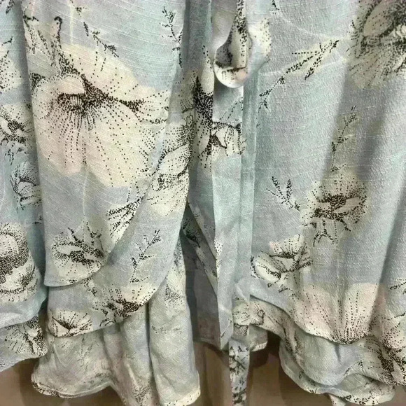 Free People Sz XS Blue Ruffled Maxi Dress - Picture 3 of 5